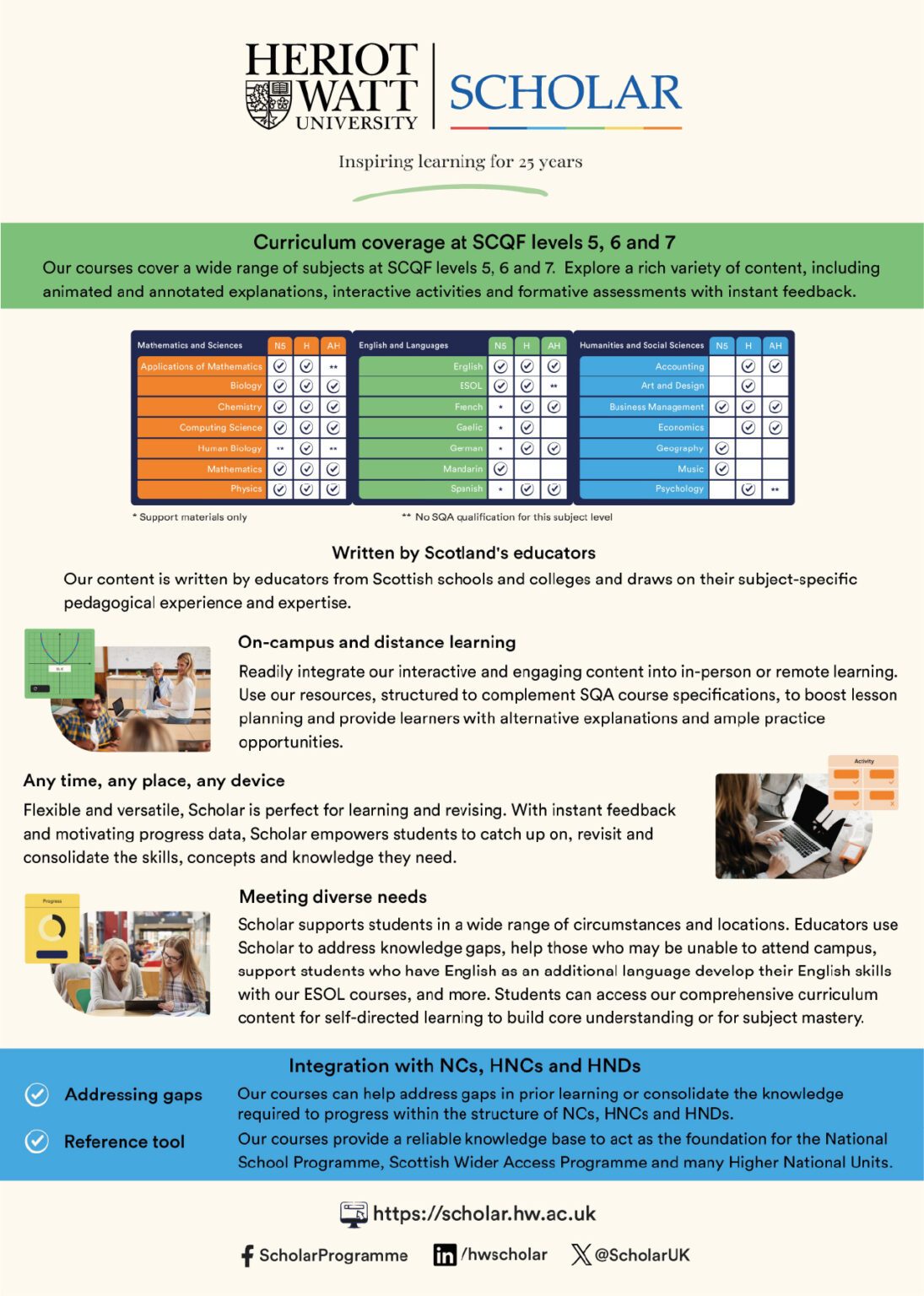 Scholar for Colleges Flyer Screenshot as link to open PDF version