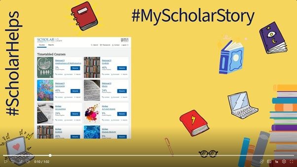 Screenshot of My Scholar Story video post 