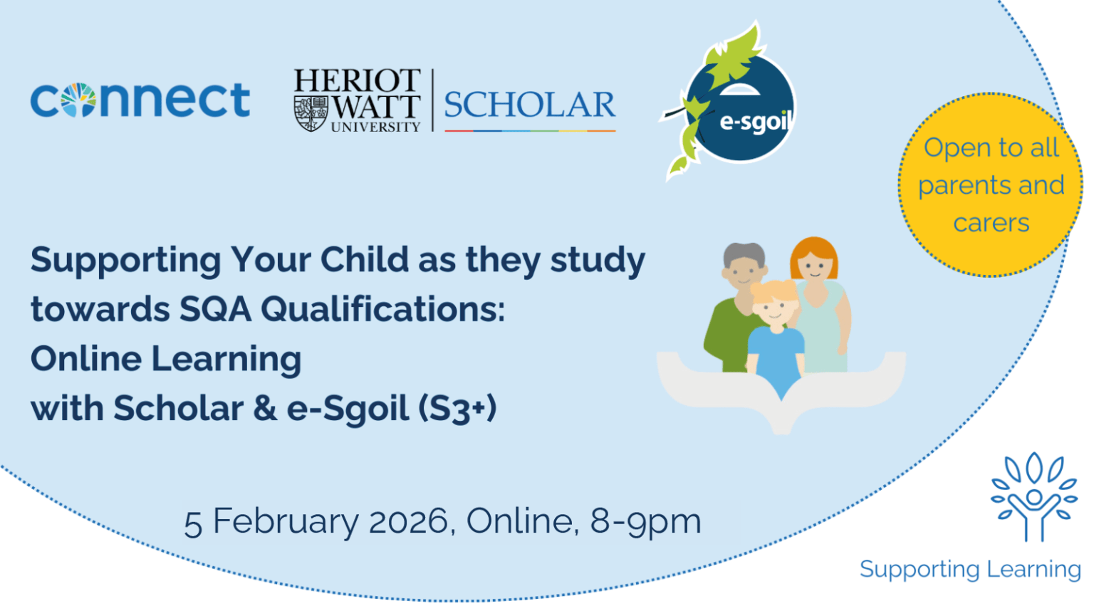 Flyer advertising online webinar for parents and carers on 5th February 2026